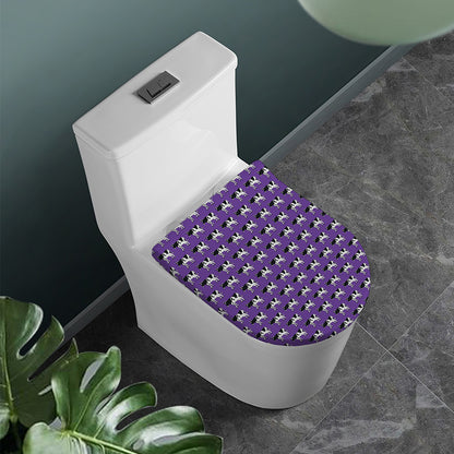 Purple Cow Pattern Print Toilet Lid Cover