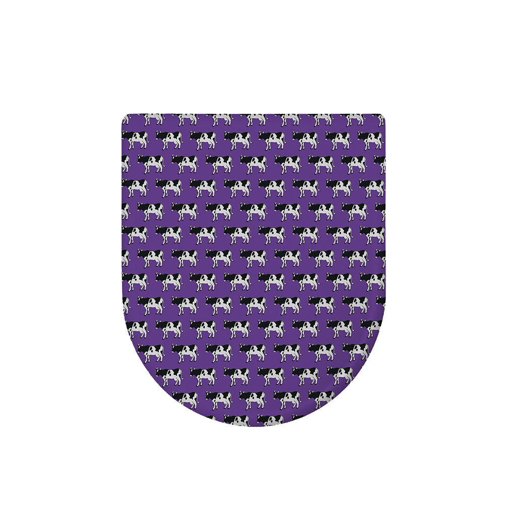 Purple Cow Pattern Print Toilet Lid Cover