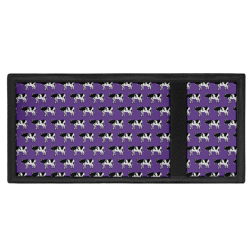 Purple Cow Pattern Print Trifold Wallet
