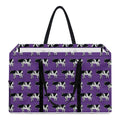Purple Cow Pattern Print Utility Tote Bag