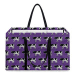 Purple Cow Pattern Print Utility Tote Bag