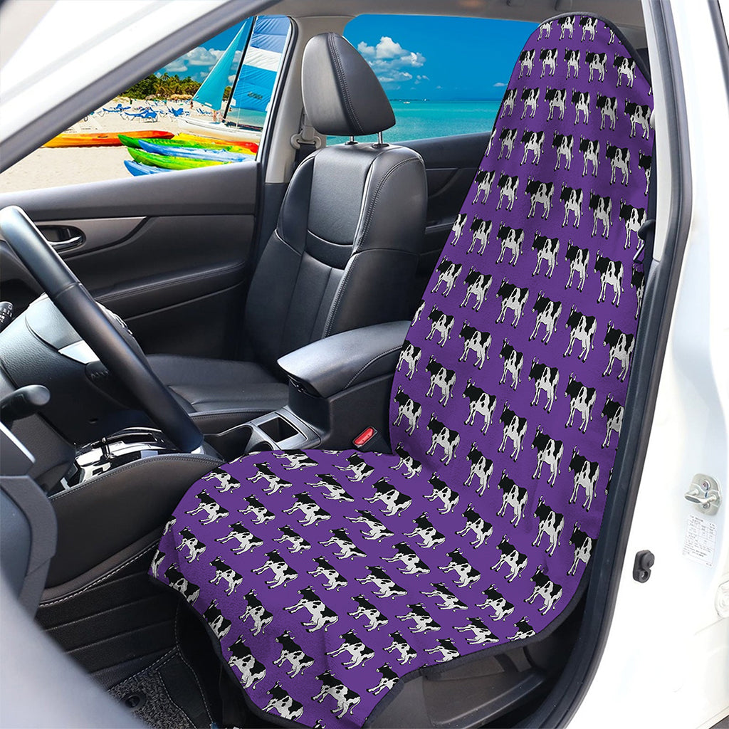 Purple Cow Pattern Print Waterproof Car Seat Cover