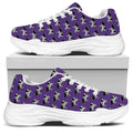 Purple Cow Pattern Print White Chunky Shoes