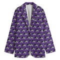 Purple Cow Pattern Print Women's Cotton Blazer