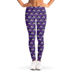 Purple Cow Pattern Print Women's Leggings