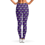 Purple Cow Pattern Print Women's Leggings