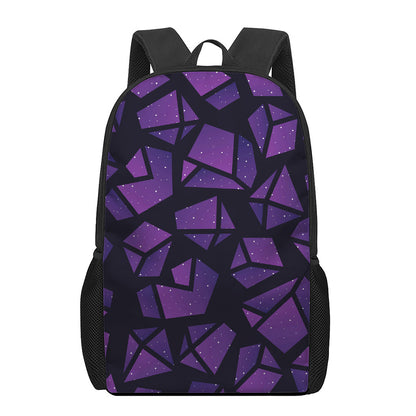 Purple Crystal Cosmic Galaxy Space Print 17 Inch Backpack