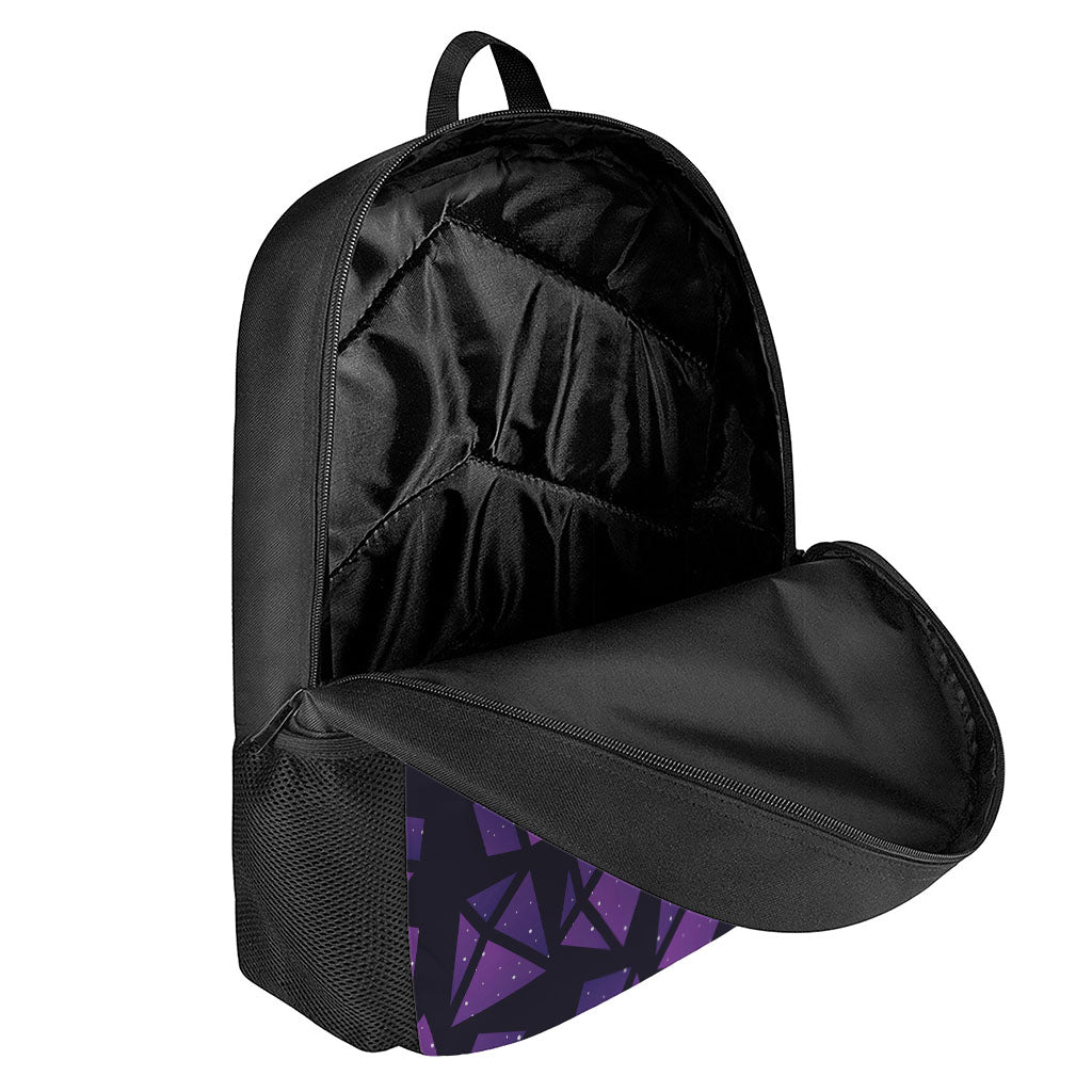 Purple Crystal Cosmic Galaxy Space Print 17 Inch Backpack