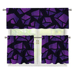 Purple Crystal Cosmic Galaxy Space Print 3 Piece Kitchen Curtains