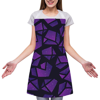 Purple Crystal Cosmic Galaxy Space Print Adjustable Apron