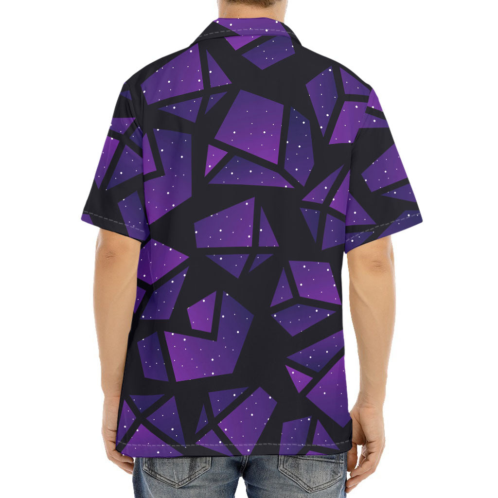 Purple Crystal Cosmic Galaxy Space Print Aloha Shirt