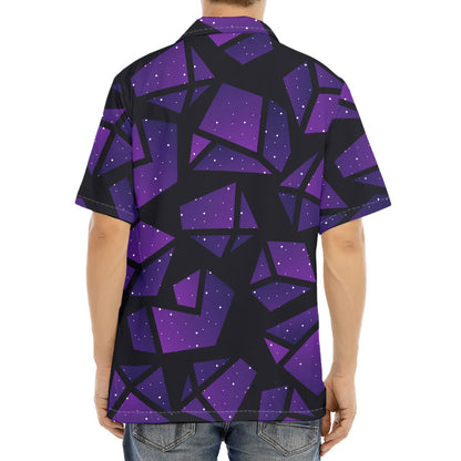 Purple Crystal Cosmic Galaxy Space Print Aloha Shirt
