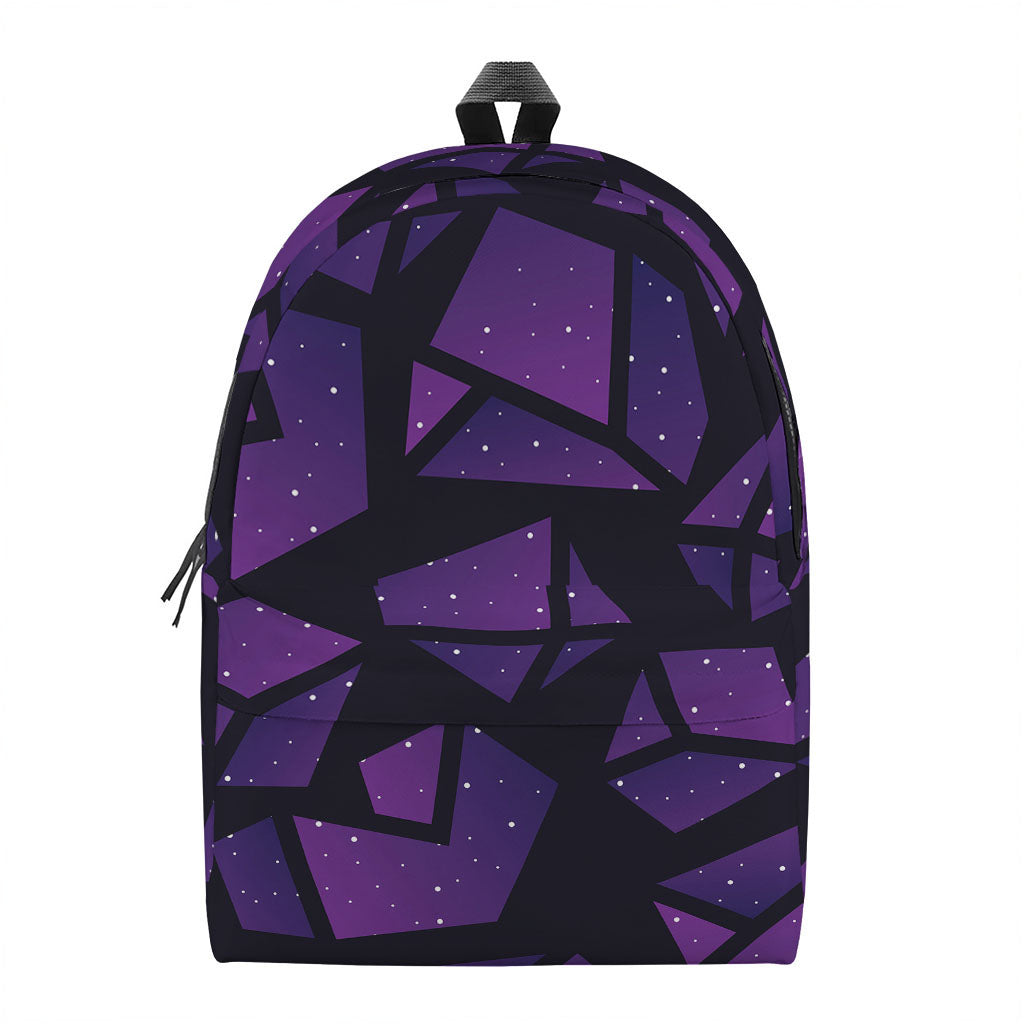 Purple Crystal Cosmic Galaxy Space Print Backpack