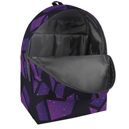 Purple Crystal Cosmic Galaxy Space Print Backpack
