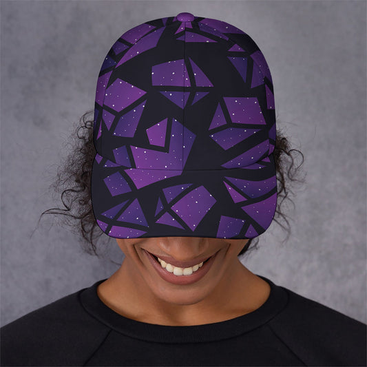 Purple Crystal Cosmic Galaxy Space Print Baseball Cap