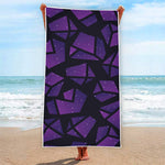 Purple Crystal Cosmic Galaxy Space Print Beach Towel