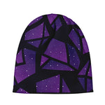 Purple Crystal Cosmic Galaxy Space Print Beanie