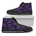 Purple Crystal Cosmic Galaxy Space Print Black High Top Sneakers