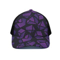 Purple Crystal Cosmic Galaxy Space Print Black Mesh Trucker Hat