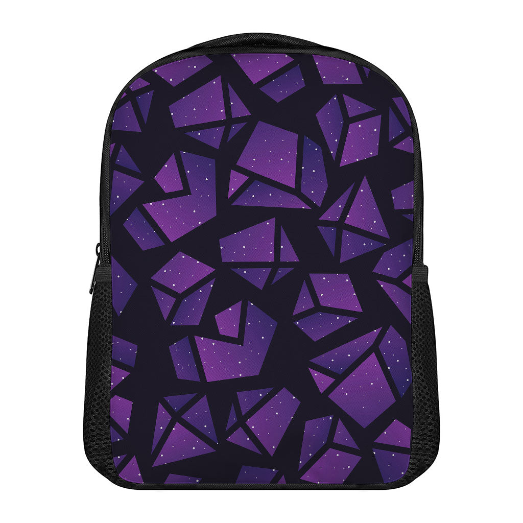 Purple Crystal Cosmic Galaxy Space Print Casual Backpack