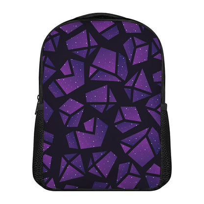 Purple Crystal Cosmic Galaxy Space Print Casual Backpack