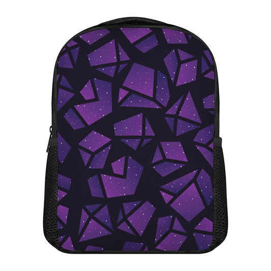 Purple Crystal Cosmic Galaxy Space Print Casual Backpack