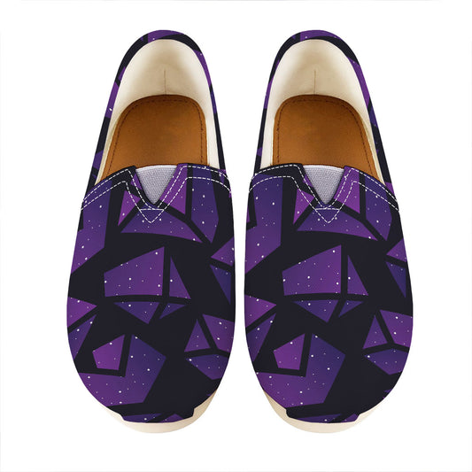 Purple Crystal Cosmic Galaxy Space Print Casual Shoes