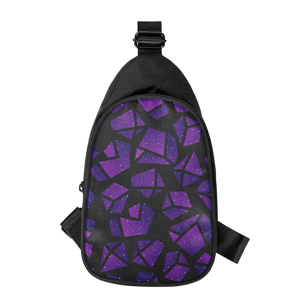 Purple Crystal Cosmic Galaxy Space Print Chest Bag