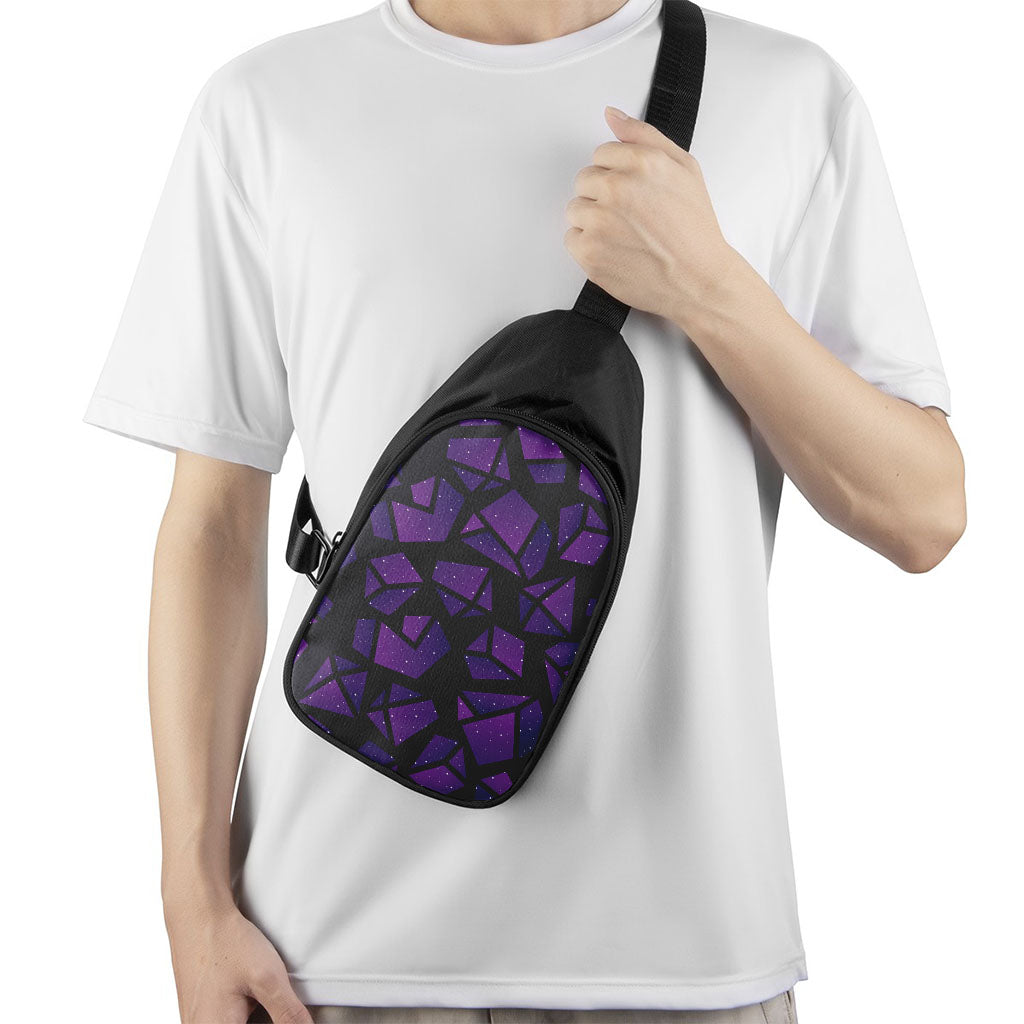 Purple Crystal Cosmic Galaxy Space Print Chest Bag