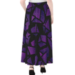 Purple Crystal Cosmic Galaxy Space Print Chiffon Maxi Skirt