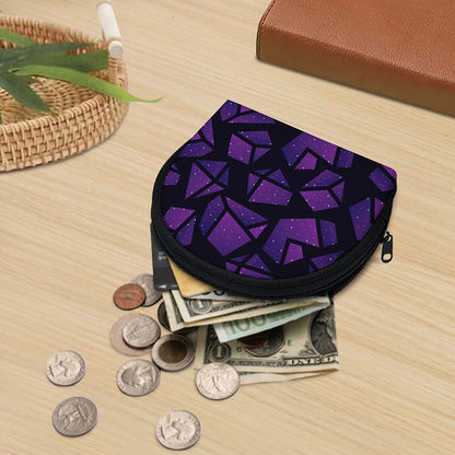 Purple Crystal Cosmic Galaxy Space Print Coin Purse