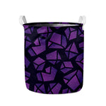Purple Crystal Cosmic Galaxy Space Print Collapsible Laundry Basket