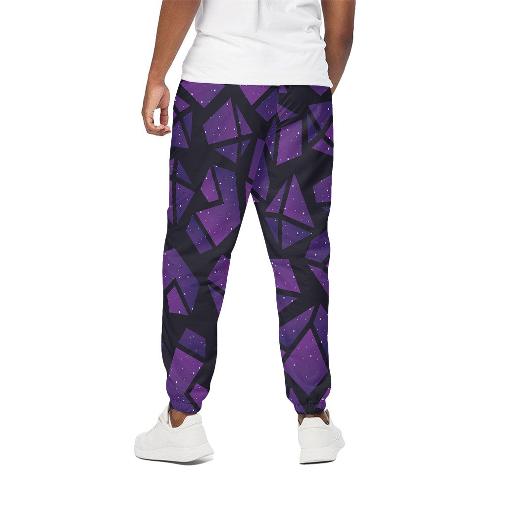 Purple Crystal Cosmic Galaxy Space Print Cotton Pants
