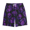 Purple Crystal Cosmic Galaxy Space Print Cotton Shorts