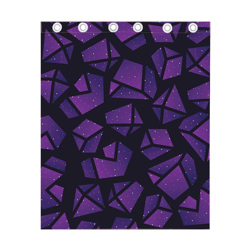 Purple Crystal Cosmic Galaxy Space Print Curtain