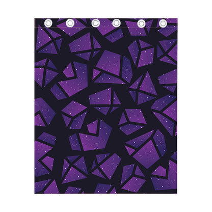 Purple Crystal Cosmic Galaxy Space Print Curtain