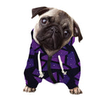 Purple Crystal Cosmic Galaxy Space Print Dog Zip Up Hoodie