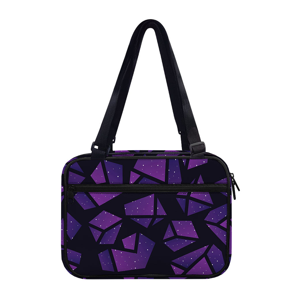 Purple Crystal Cosmic Galaxy Space Print Double Strap Bible Bag