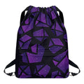 Purple Crystal Cosmic Galaxy Space Print Drawstring Backpack