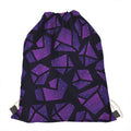 Purple Crystal Cosmic Galaxy Space Print Drawstring Bag