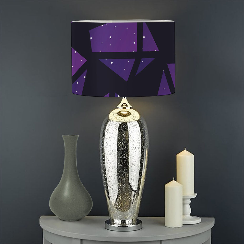 Purple Crystal Cosmic Galaxy Space Print Drum Lamp Shade
