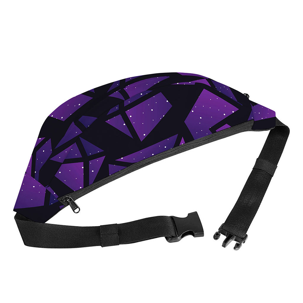 Purple Crystal Cosmic Galaxy Space Print Fanny Pack