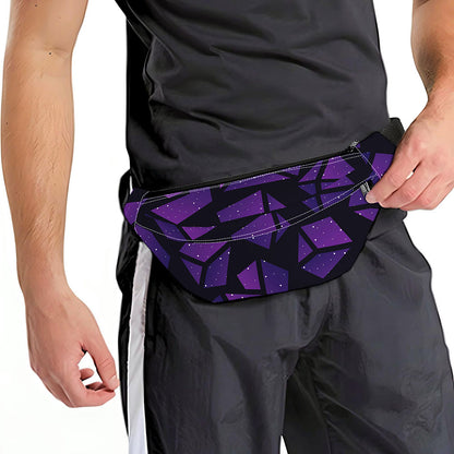 Purple Crystal Cosmic Galaxy Space Print Fanny Pack