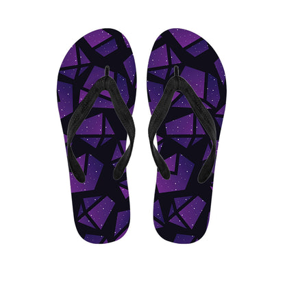 Purple Crystal Cosmic Galaxy Space Print Flip Flops