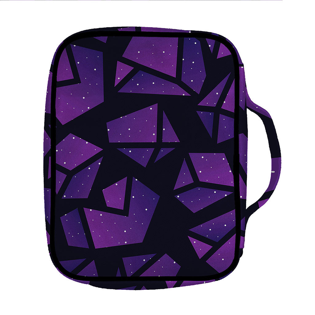 Purple Crystal Cosmic Galaxy Space Print Front Pocket Bible Bag