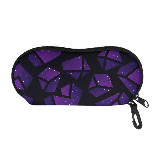 Purple Crystal Cosmic Galaxy Space Print Glasses Case