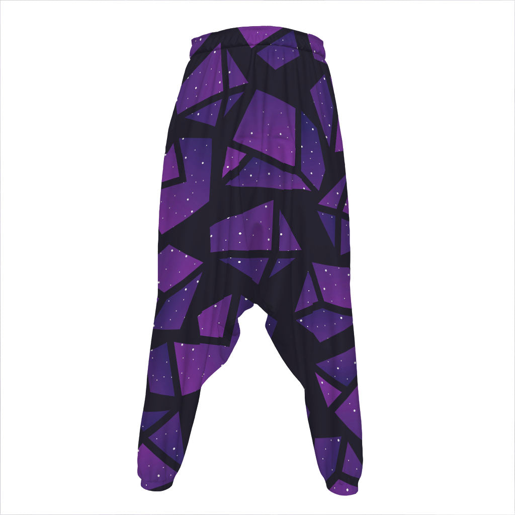 Purple Crystal Cosmic Galaxy Space Print Hammer Pants