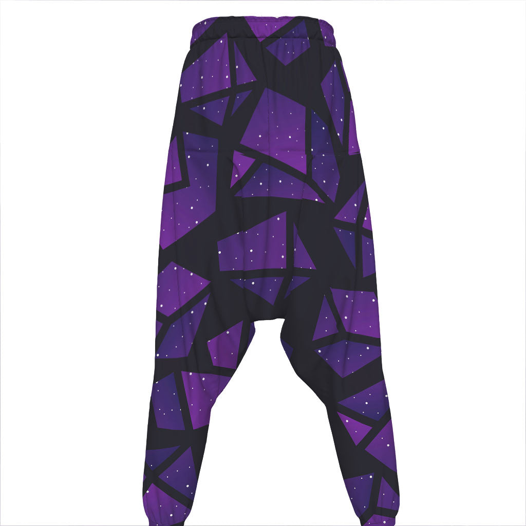 Purple Crystal Cosmic Galaxy Space Print Hammer Pants
