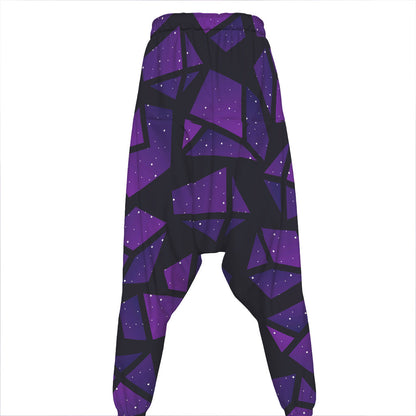 Purple Crystal Cosmic Galaxy Space Print Hammer Pants