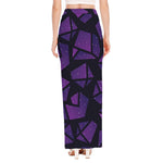 Purple Crystal Cosmic Galaxy Space Print High Slit Maxi Skirt